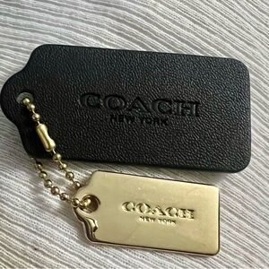 Coach Black & Gold Hang Tag - Purse Charm - Key Chain - Key fob. New